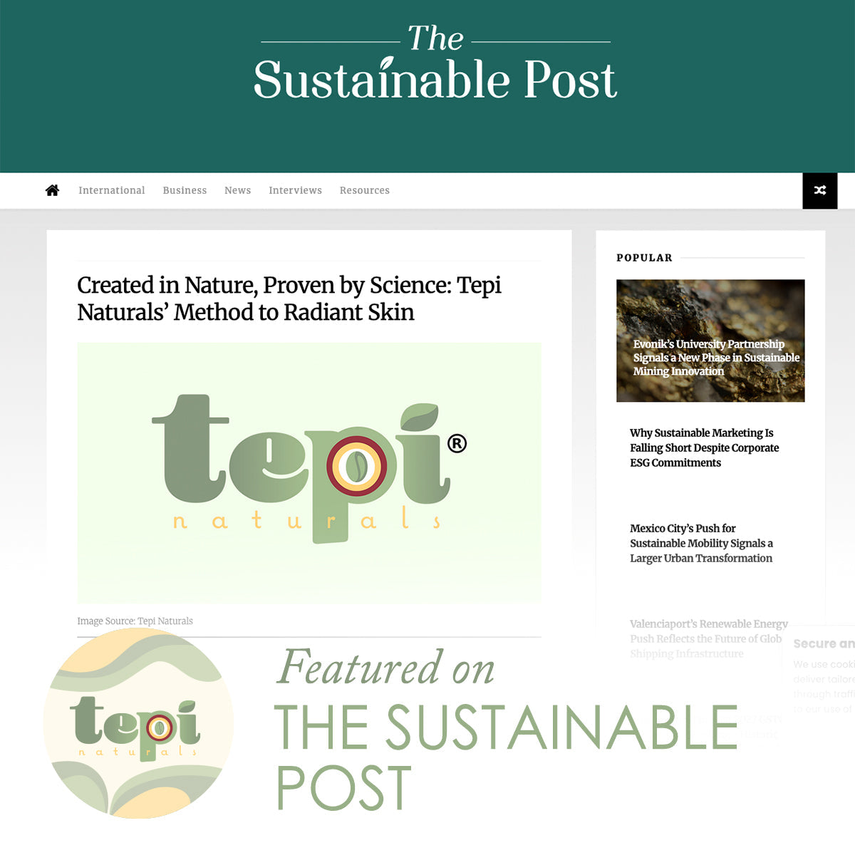 Fetaured on The Sustainable Post