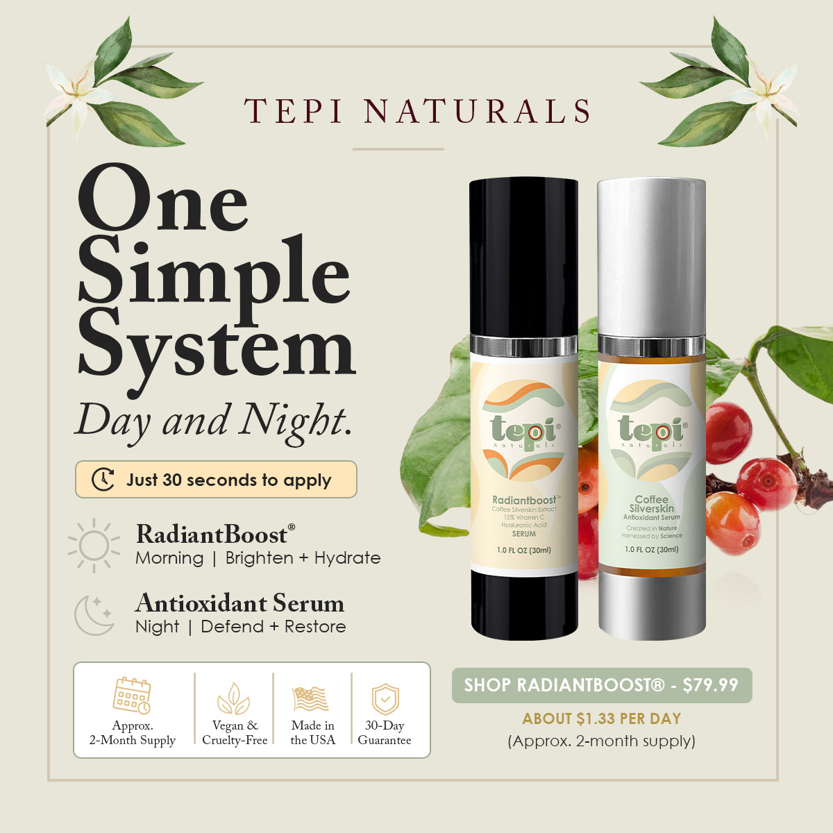 RadiantBoost™ Vitamin C + Coffee Silverskin Hydrating Serum